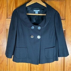 Ann Taylor Traditional Black Double-Breasted Women's Jacket Blazer